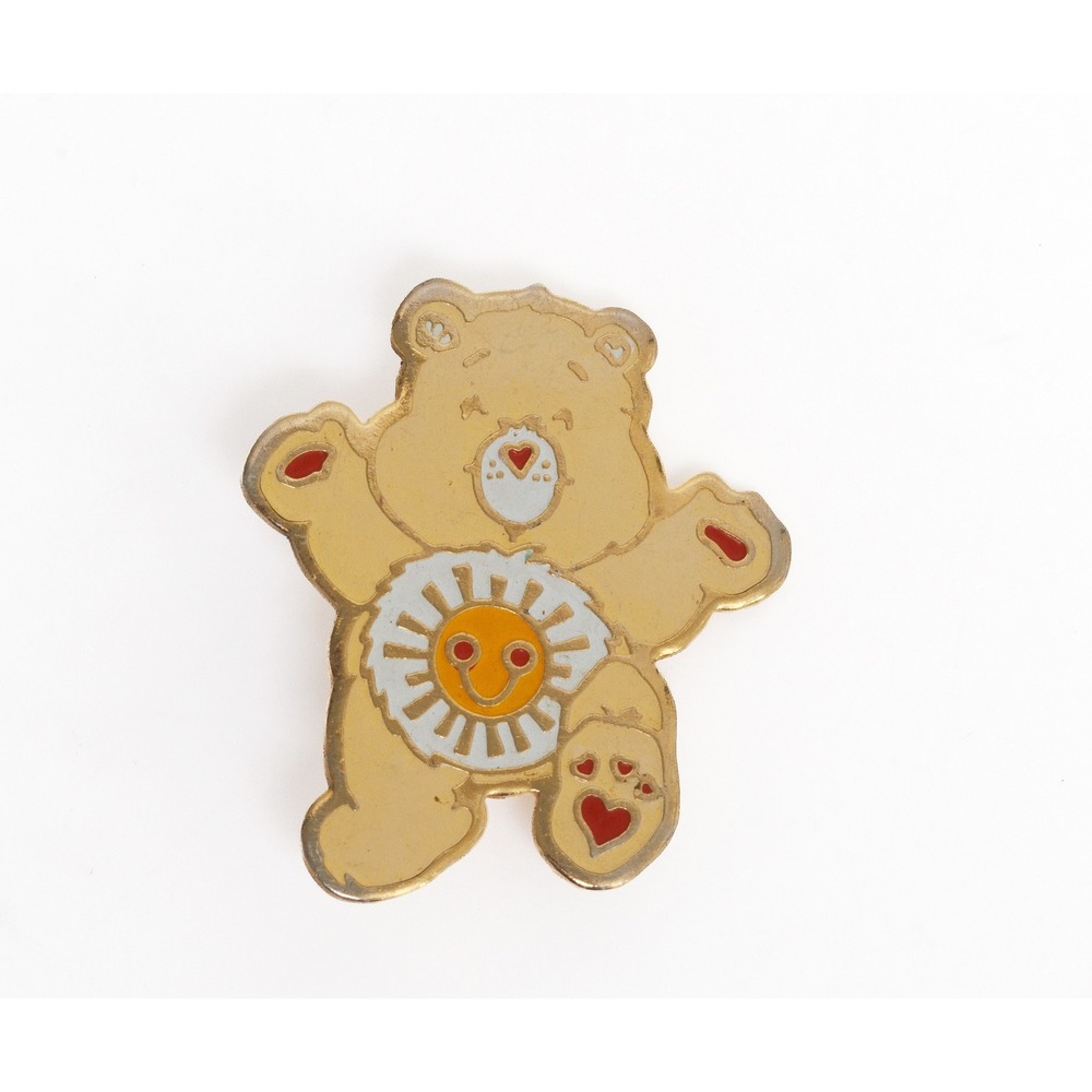 Vintage 1980s Care Bears Funshine Bear Pin Enamel Metal
